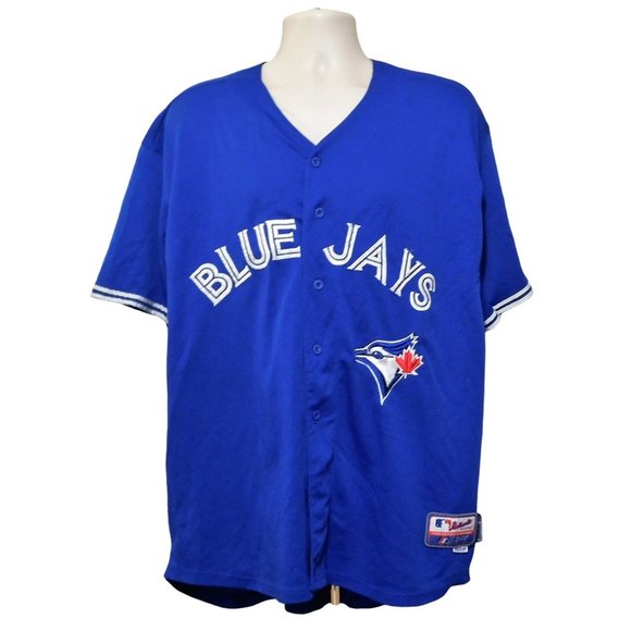 Toronto Blue Jays Bautista 19 Jersey 54 MLB Baseball Blue Short Sleeve Majestic - Picture 1 of 8
